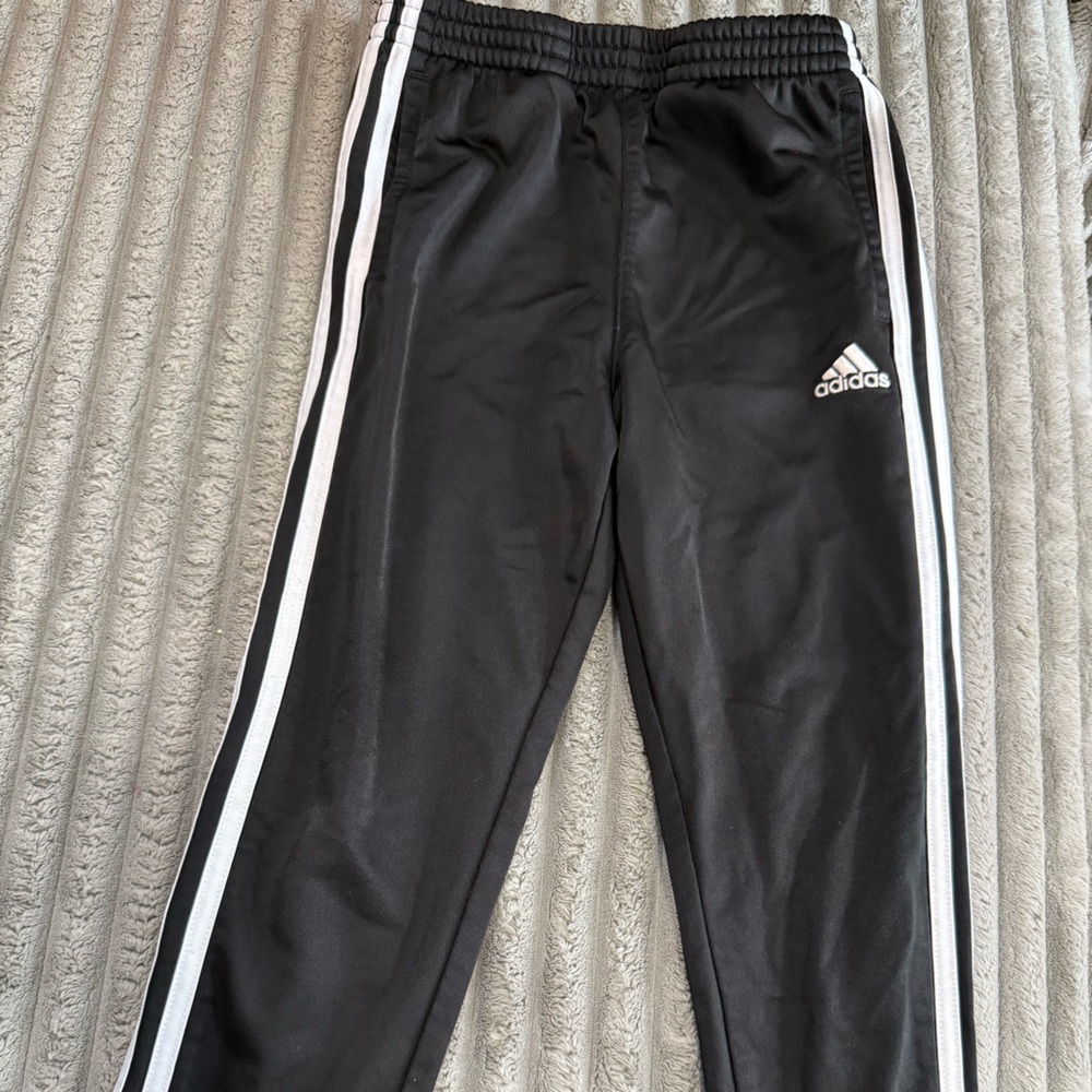 Adidas Black Joggers with White Accents